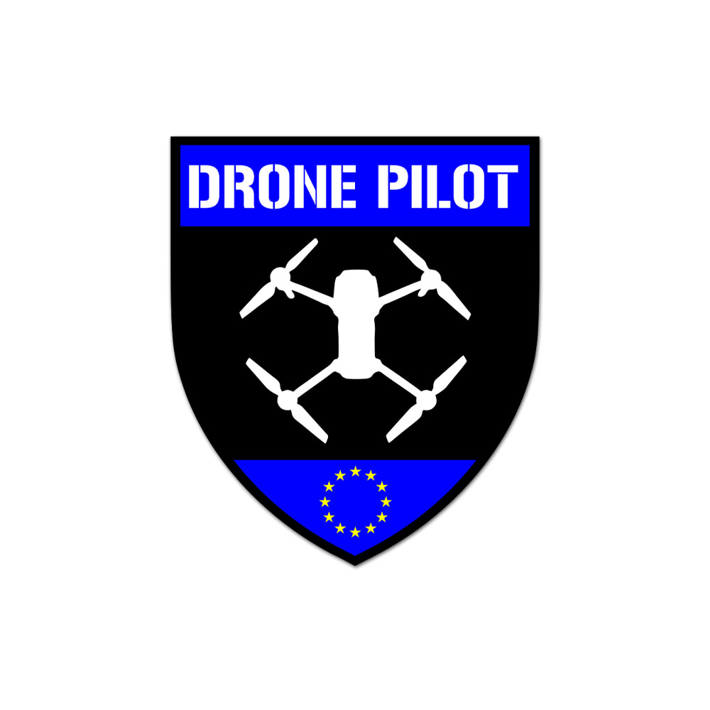 Aufkleber 7x6cm Europa Drohnen Pilot Kennzeichnung FPV Prüfung #A6377