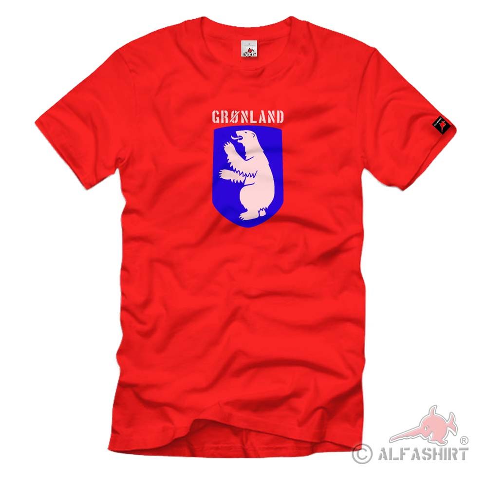 Greenland Banner Flag Coat of Arms Badge Emblem Polar Bear - T Shirt # 477