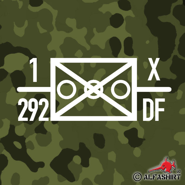 Sticker 1 Jägerbataillon 292 French Brigade BW 13x32cm A645