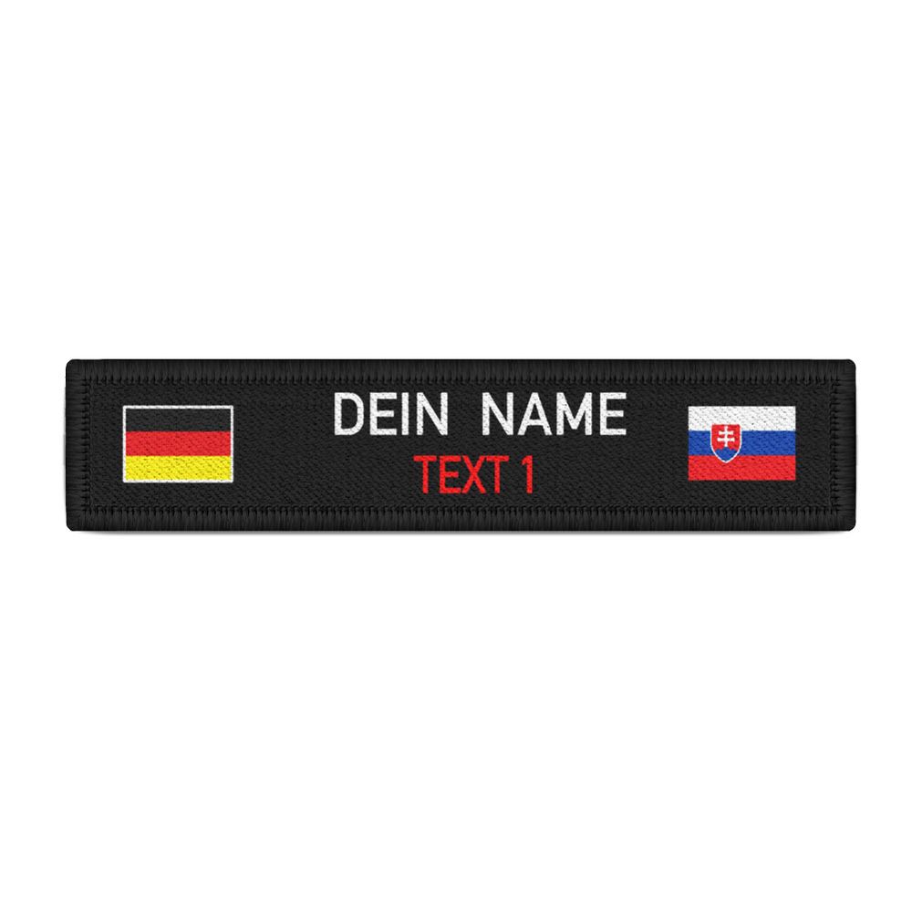 Patch Flagge GER DE Slowakei Slovenská Namenspatch 12,5x2,5cm personalisierbar #47821