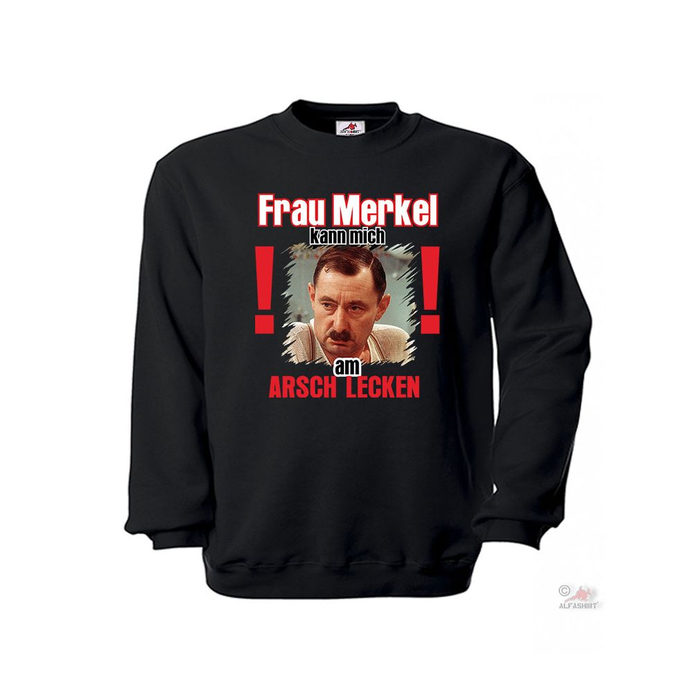 Pullover Merkel can lick me at ASS Hoodie Sweatshirt Pullover # 26897