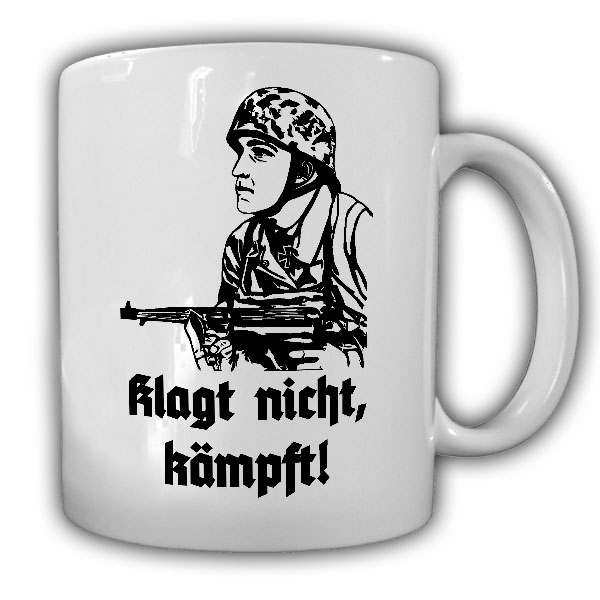Tasse Deutscher Fallschirmjäger Klagt nicht, kämpft! Fallschirmjägerhelm #17273