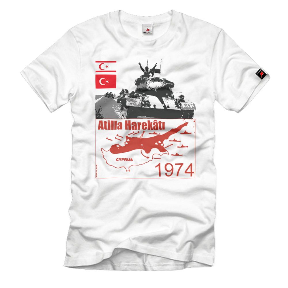 Atilla Harekâtı Cyprus Turkey 1974 Battle Battle Map T-Shirt # 33210