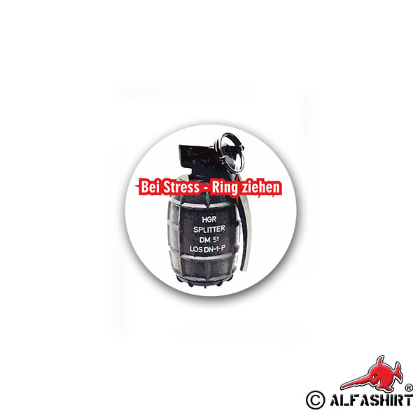 Sticker Stress Ring Pull Hand Grenade Throwing Weapon 7x7cm A1816