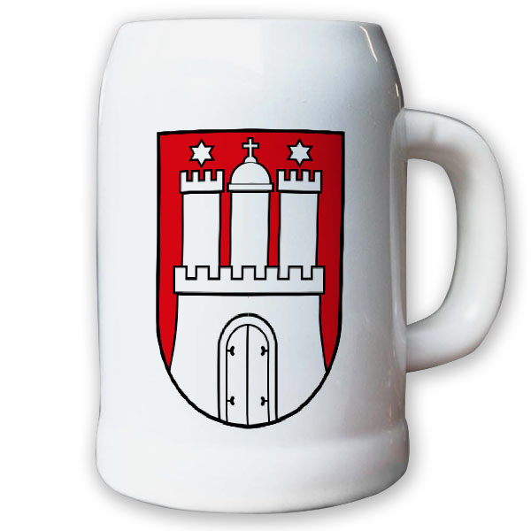 Krug / Bierkrug 0,5l - Wappen Fahne Flagge Deutschland Hamburg Bundesland #9417