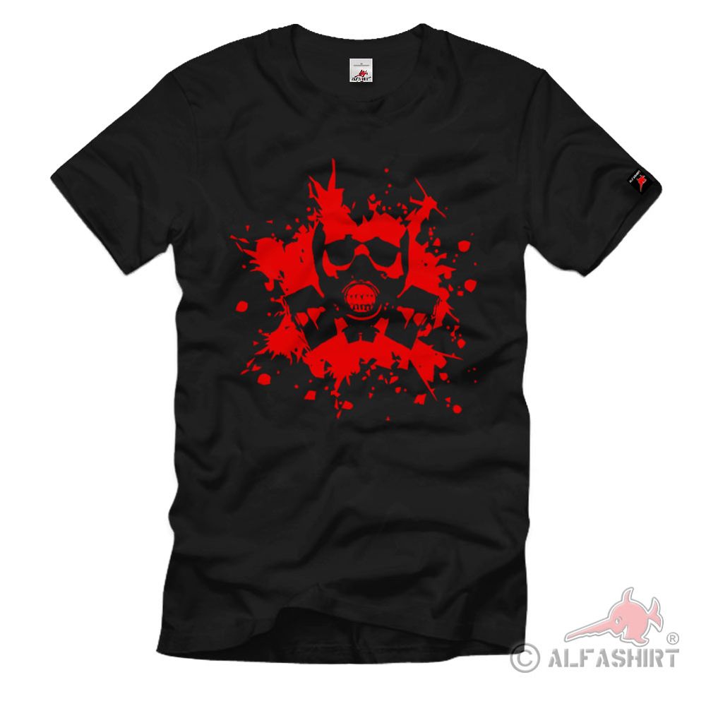 Gasmaske Militär World War Abc Abwehr Totenkopf Schädel - T Shirt #2276