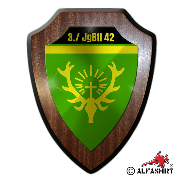 Wappenschild 3 JgBtl 42 Jägerbataillon BW Wappen Abzeichen Kasseler Jäger #17502