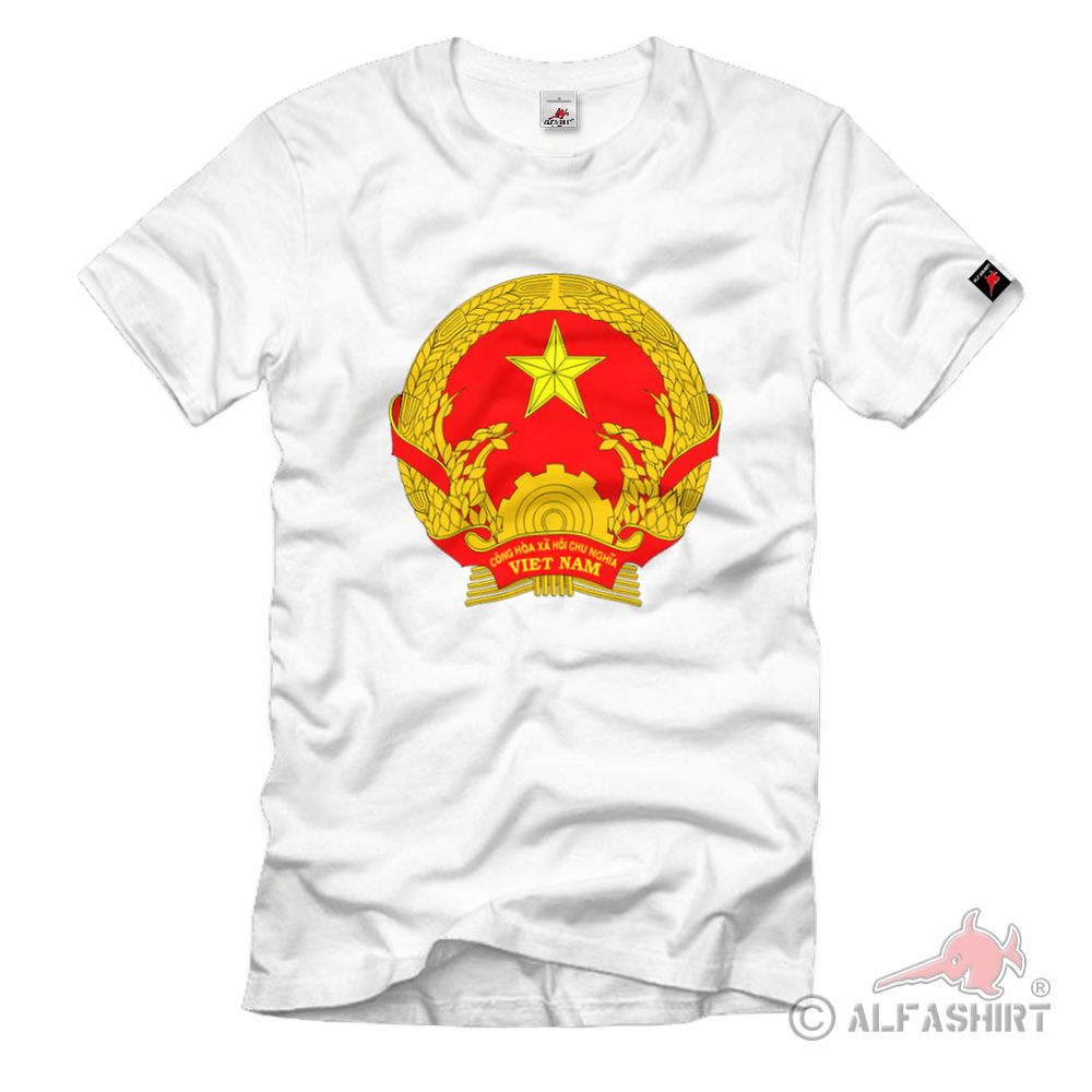 Wappen Vietnam Flagge Ährenkranz Reisähren Zanrad Stern T Shirt #2441