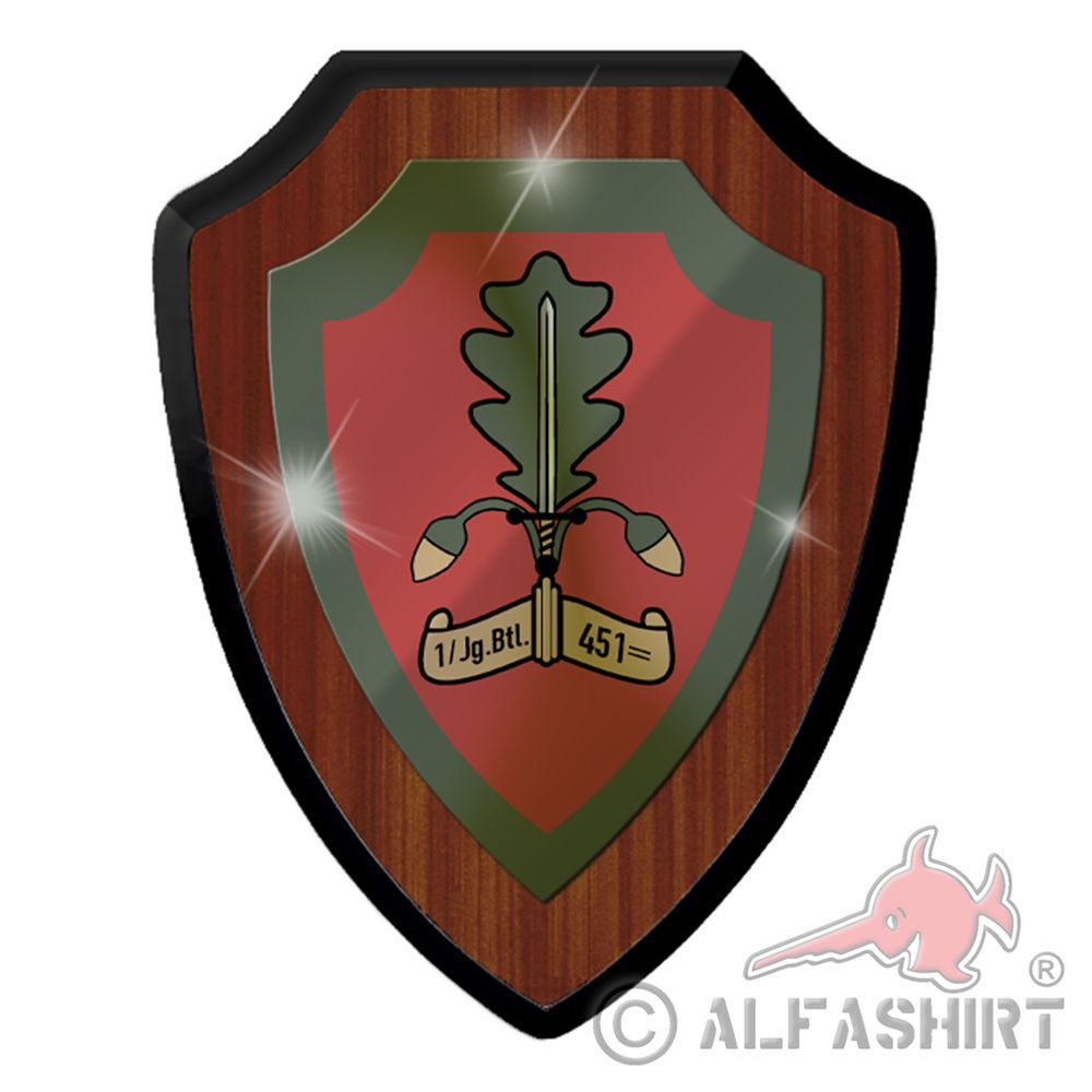 Heraldic shield 1 JgBtl 451 Unna Jäger Bataillion Jägertruppe Bundeswehr # 38847