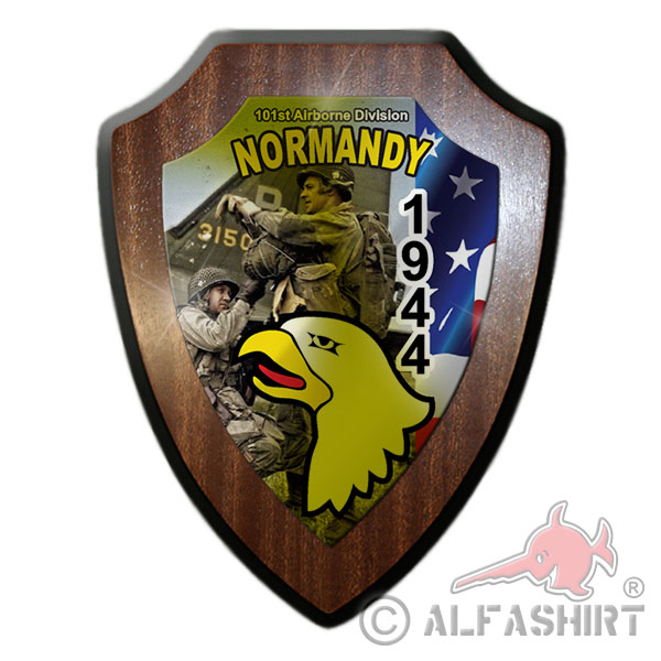Heraldic shield 101st Airborne Division 1944 Normandy US Army Paratroopers # 38231