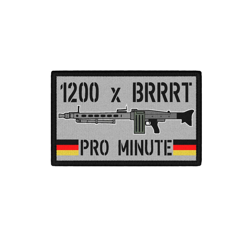 Patch 1200 x BRRRT BW MG3 Per Minute Machine Gun Bundeswehr 7,5x4,5cm # 32214