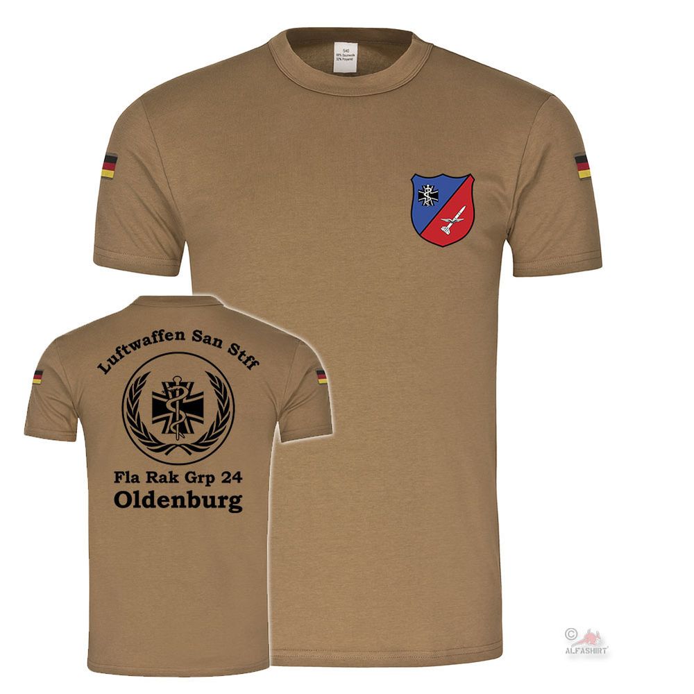 BW Tropen San Stff FlaRakGrp 24 Oldenburg Luftwaffe BW Sanitäter Tshirt #31081