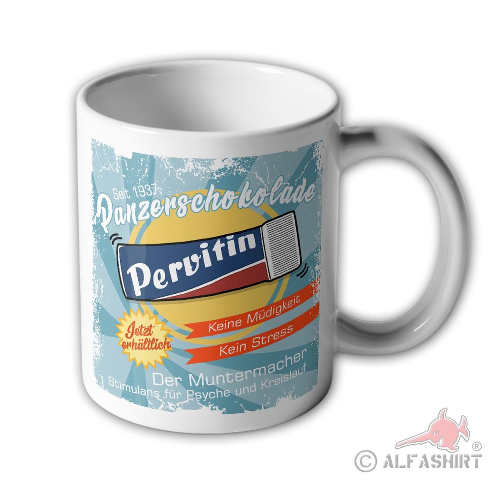 Mug Retro Vintage Poster Advertising Stimulant Panzerschokolade #44849