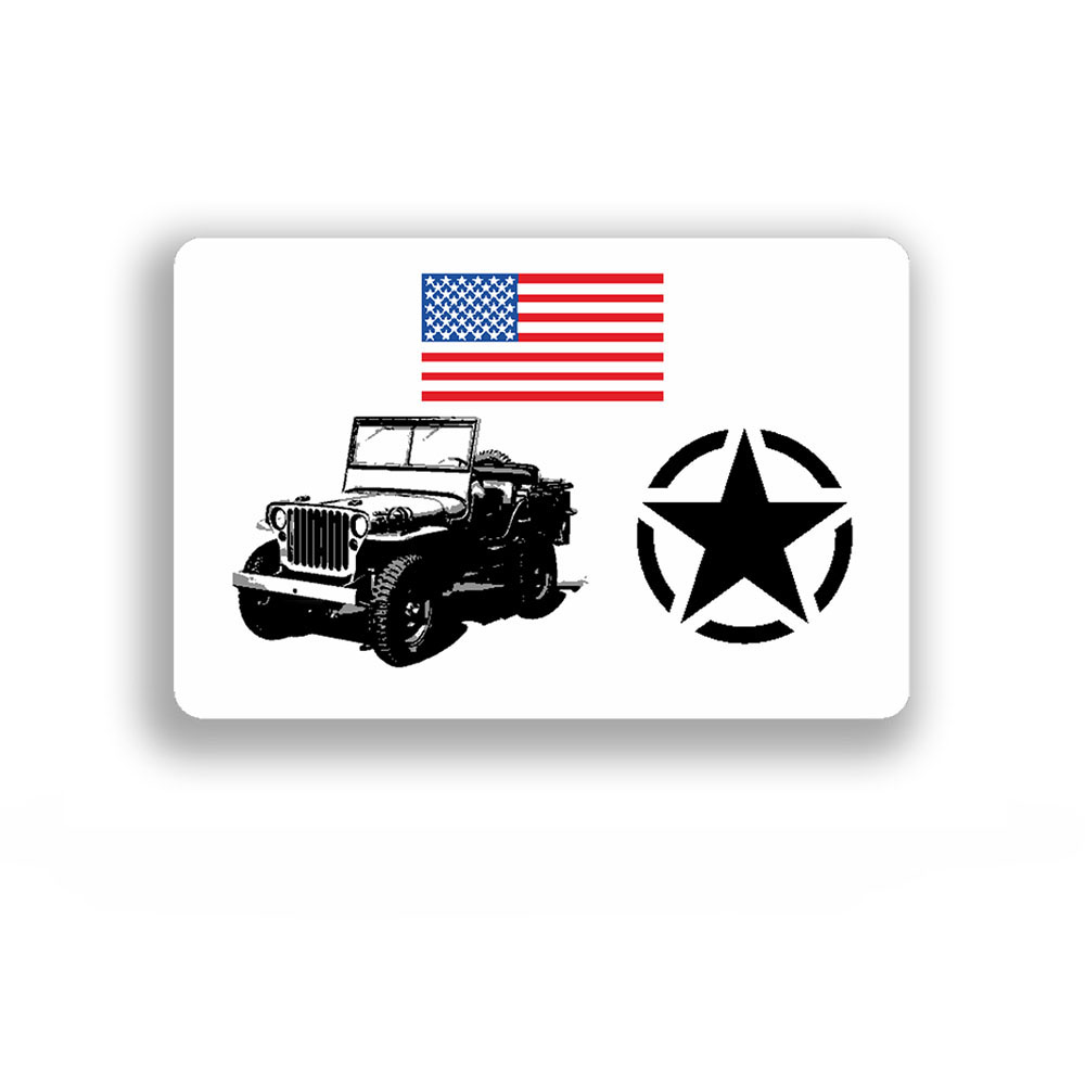 US Army Sticker Sticker MB Overland Urahn Jeep SUV 9x7cm # A3927
