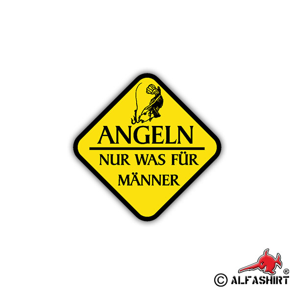 Sticker fishing only what men shield sport fishing 13x13cm A1125