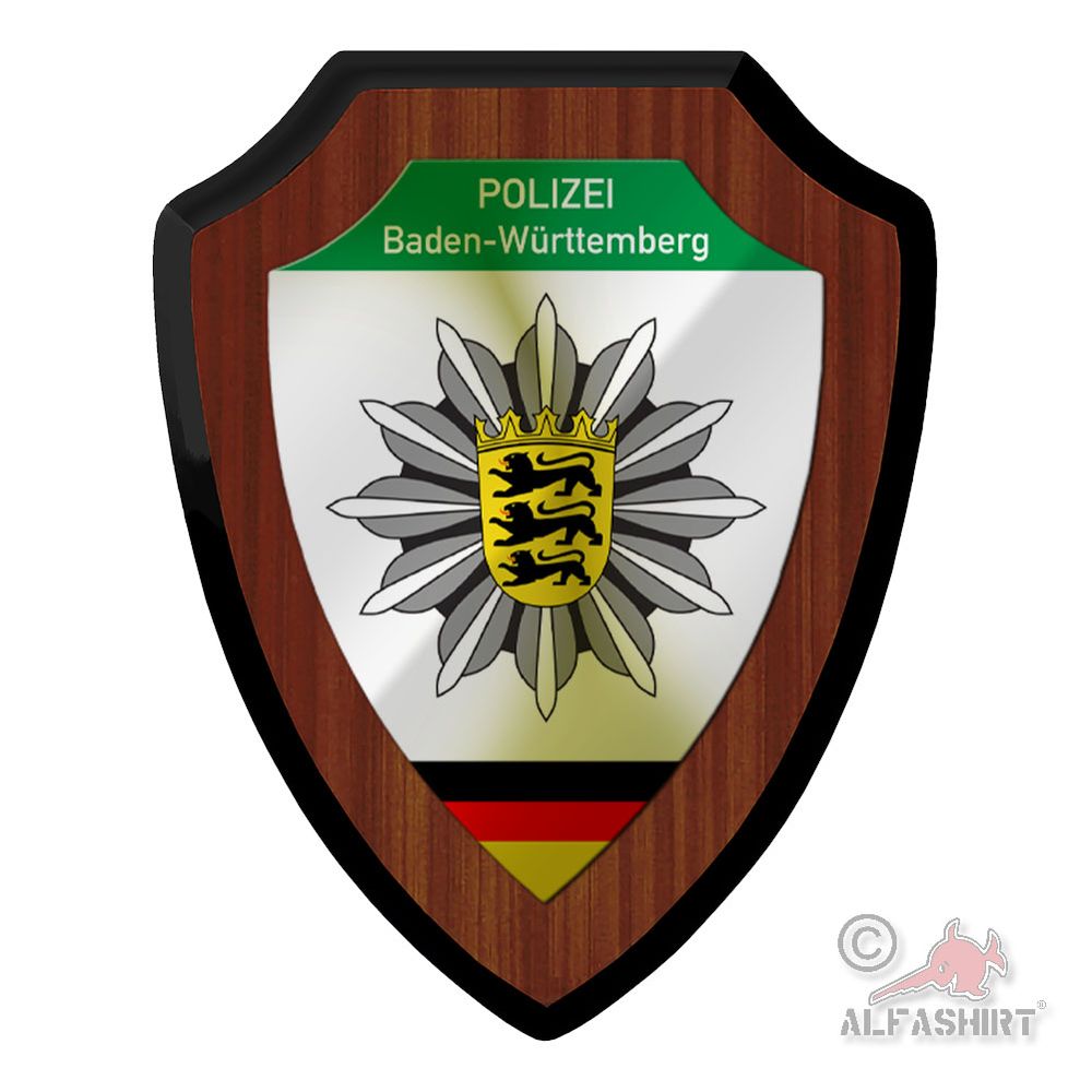 Wappenschild Polizei Baden-Württemberg BaWü Grün Polizist Polizeistern #45261