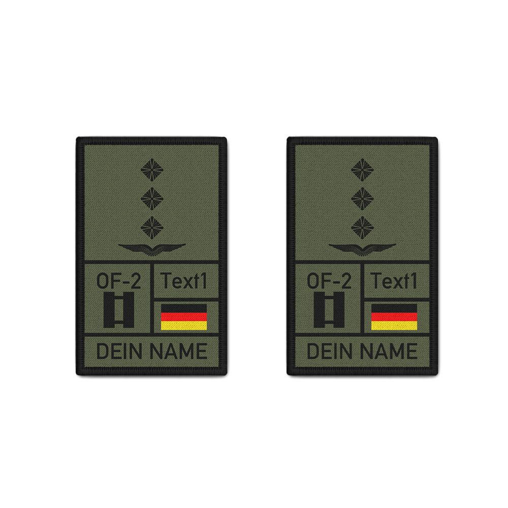 Rank Patch 2er Set Dienstgrad Hauptmann Hptm Luftwaffe LW Blutgruppe OR-2#46517