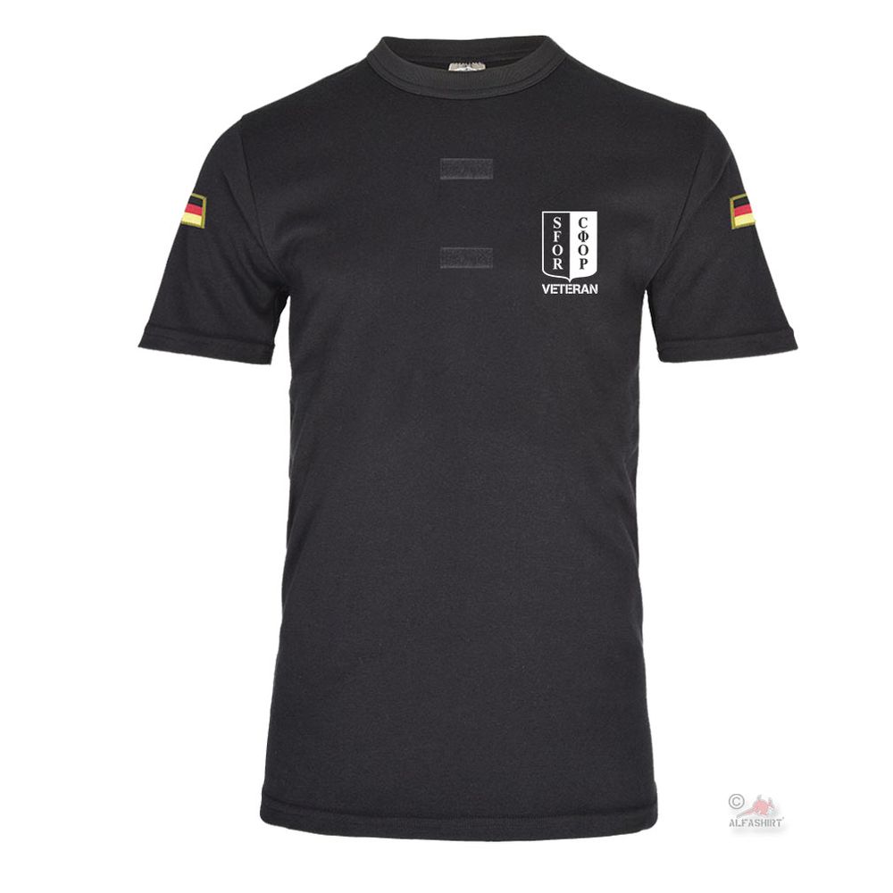 black BW Tropen SFOR Veteran Stabilization Forces NATO T-Shirt. # 35847