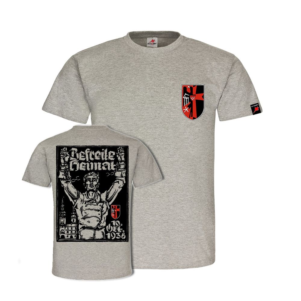 Sudetenland 1938 Befreite Heimat Wappen Polen Preußen Deutschland T Shirt #31676