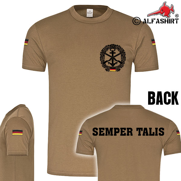 Marinesicherung Semper Talis WachBtl Marine Barettabzeichen BW T-Shirt #17053