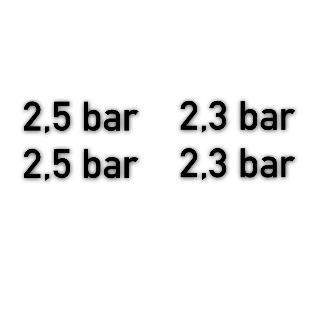 2,5 + 2,3bar Reifendruck Aufkleber Schwarz Bundeswehr Wolf -Druck 7x2cm A5848