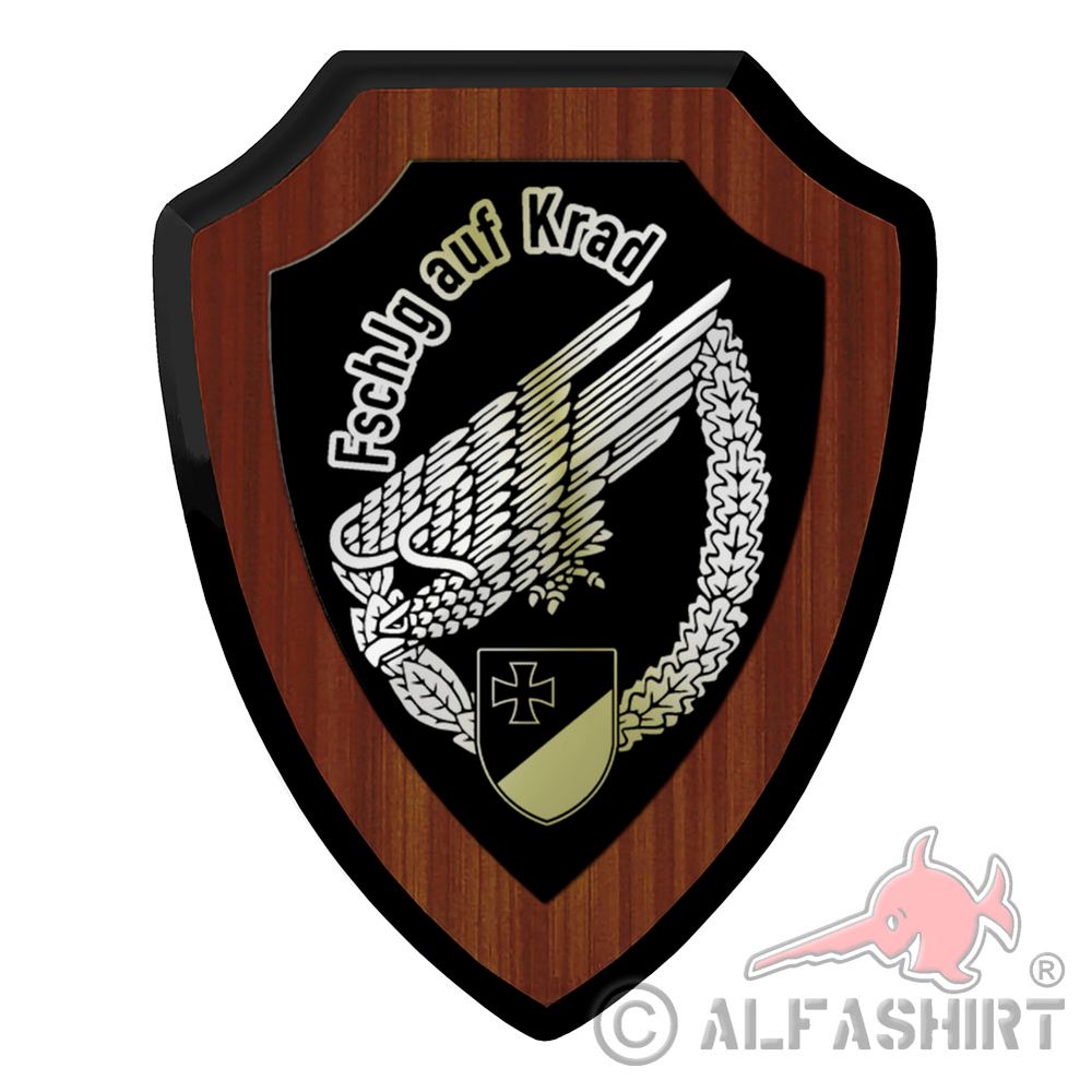 Wappenschild / Wandschild - FschJg auf Krad Wappenschild Fallschirmjäger Adler #40907