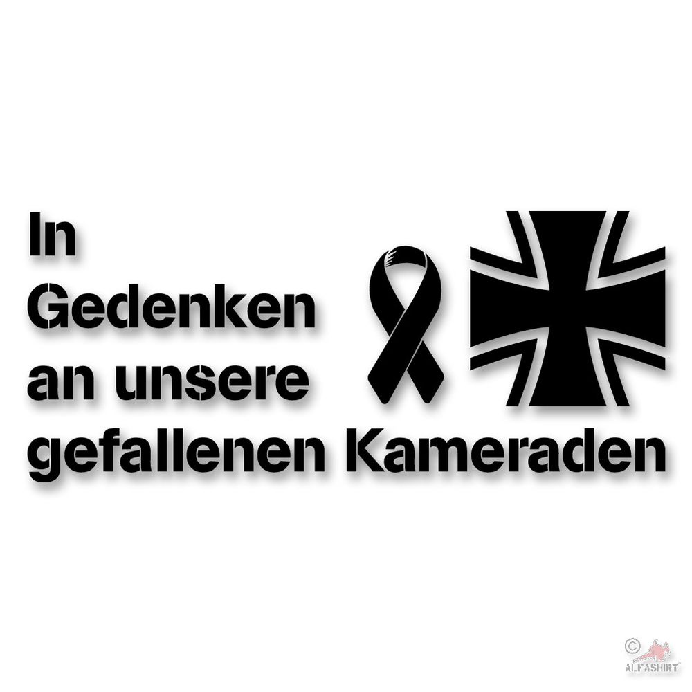 In memory of our fallen comrades rear window stickers 25x10cm # A4603