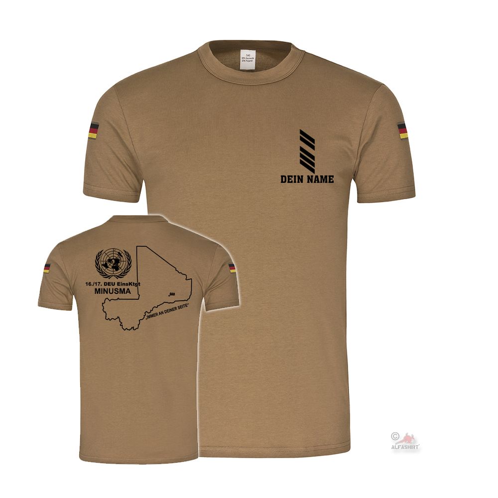 PERSONALIZED BW Tropen 16 17 DEU EinsKtgt Minusma Bundeswehr T-Shirt # 37464