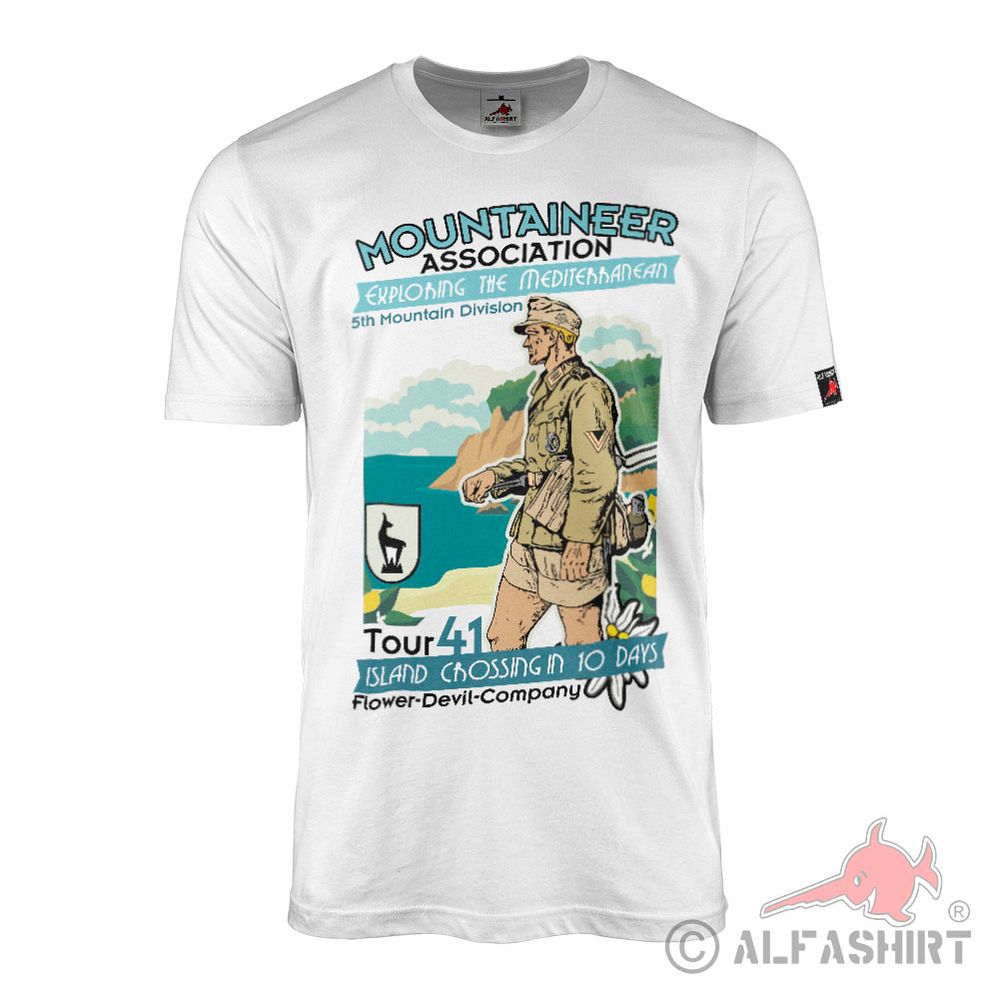 Mountaineer Association Tour 41 Kreta 5 Gebirgsjäger Division T-Shirt#44454