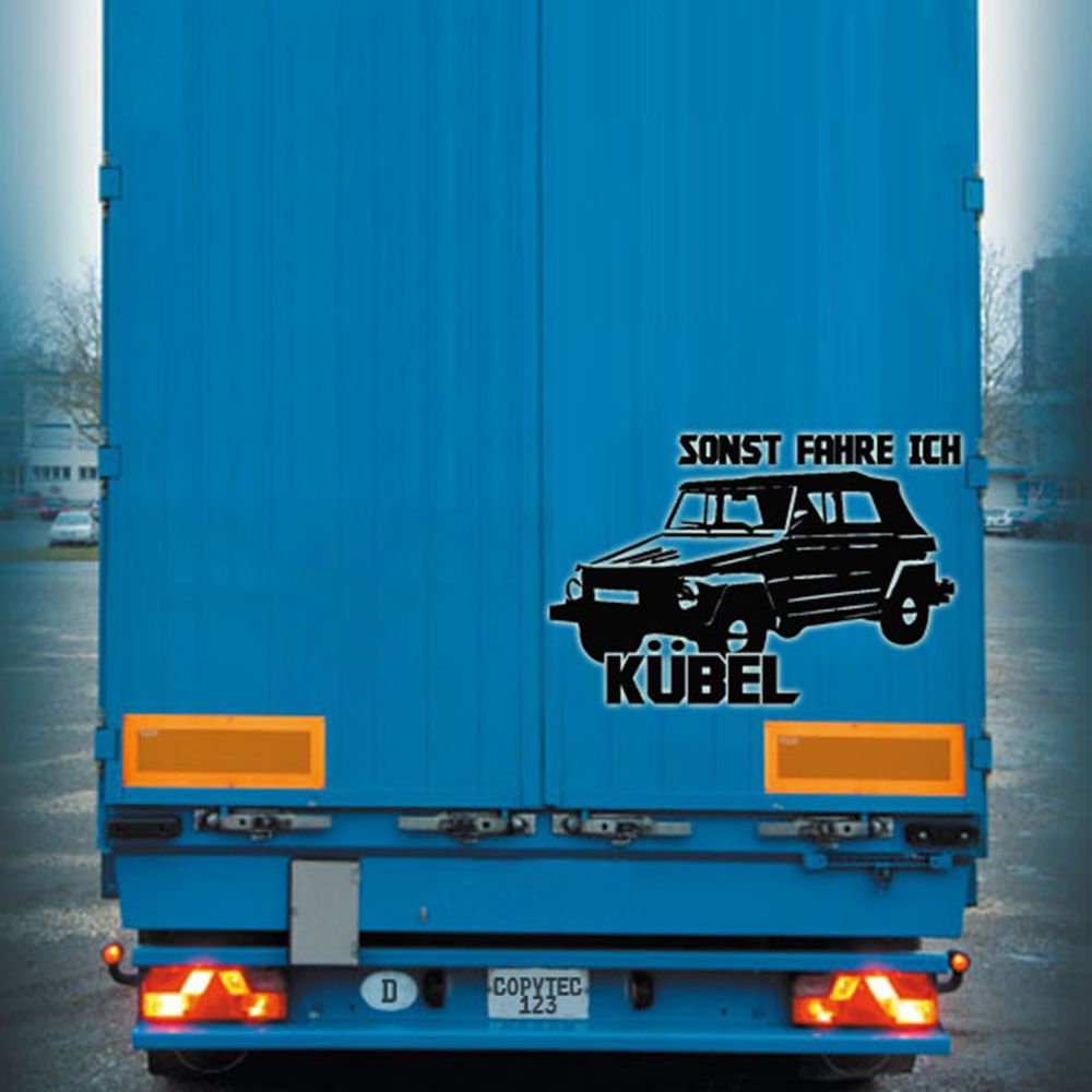 Aufkleber Sticker sonst fahre ich Kübel Typ 181 Kübelwagen schwarz 18x11cm #A099