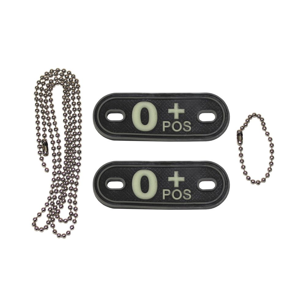 Dog Tag Blutgruppe 0+ Pos Positiv Notfall Kette 3d Rubber PVC 2,5 x7 cm  #20495