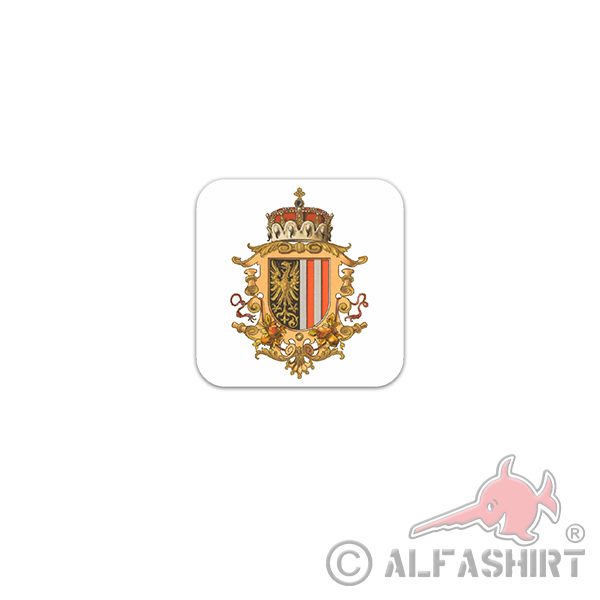 Sticker Erzherzogtum Upper Austria Coat of Arms Ob der Enns 7x7cm A3322