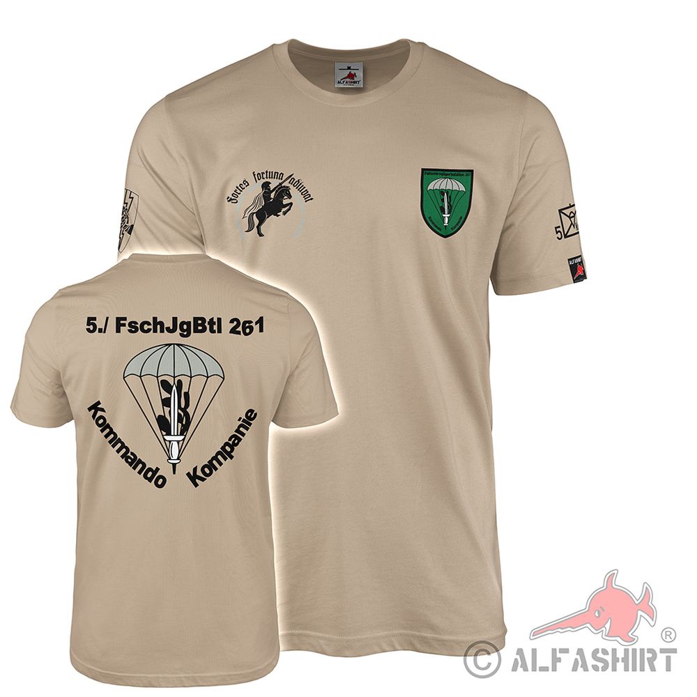 5 FschJgBtl 261 Wie Pech und Schwefel Bundeswehr Heer T-Shirt#41221