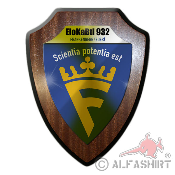 Heraldic shield EloKaBtl 932 Battalion Electronic Warfare BW Wappen # 30331