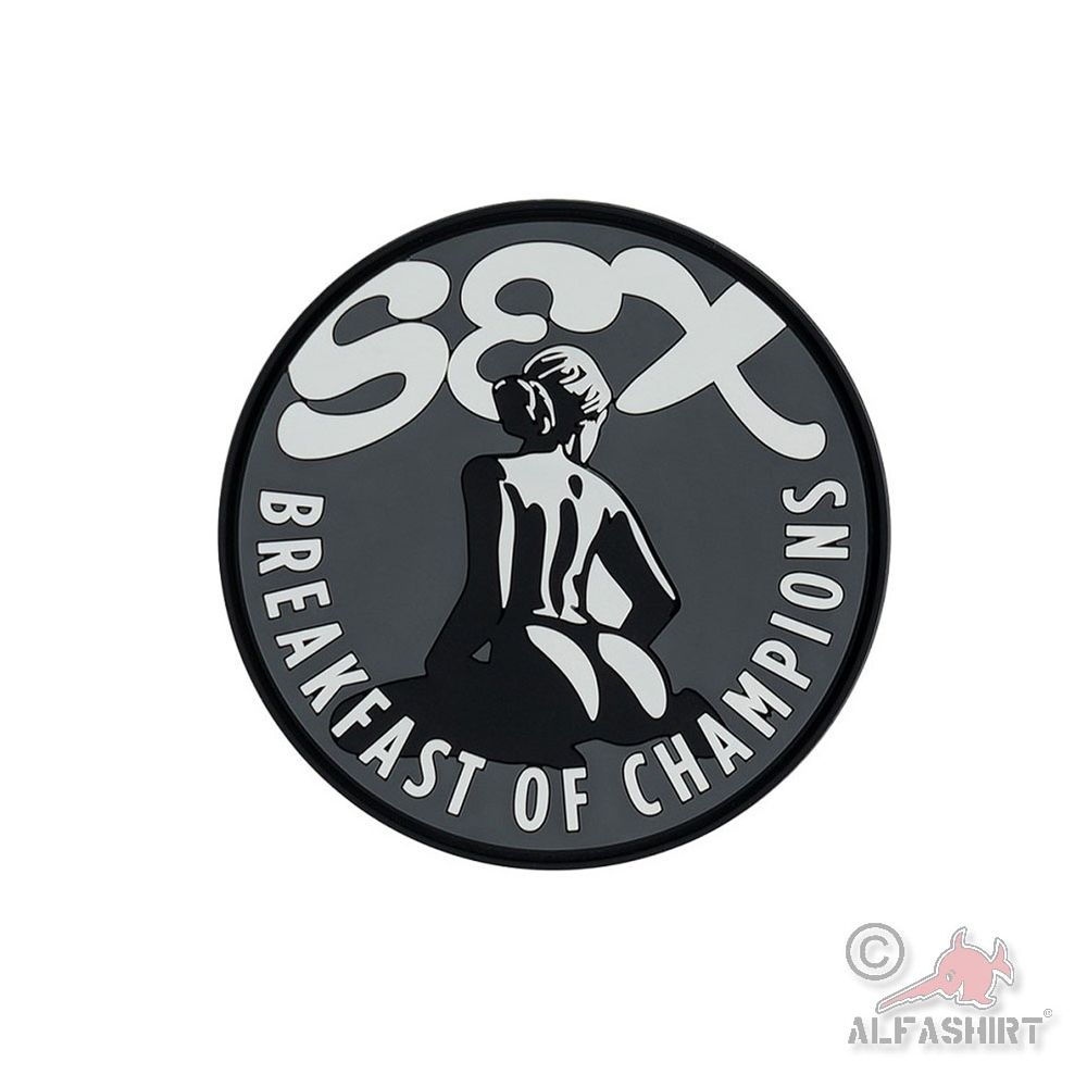 3D Rubber Patch 8,2cm Durchmesser Sex Breakfast of Champions Frühstück #457833