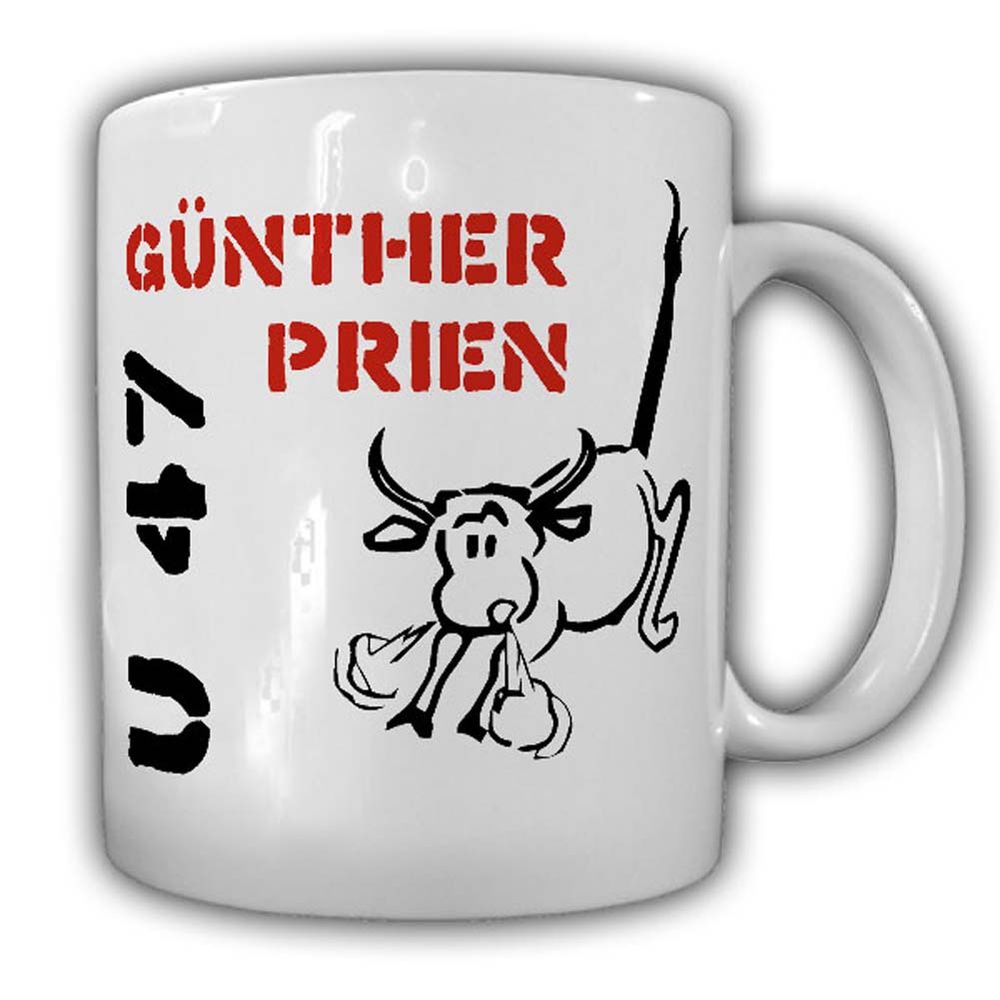 Tasse U-Boot 47  Stier von Scapa Flow Kriegs-Marine Turm Wappen #5171