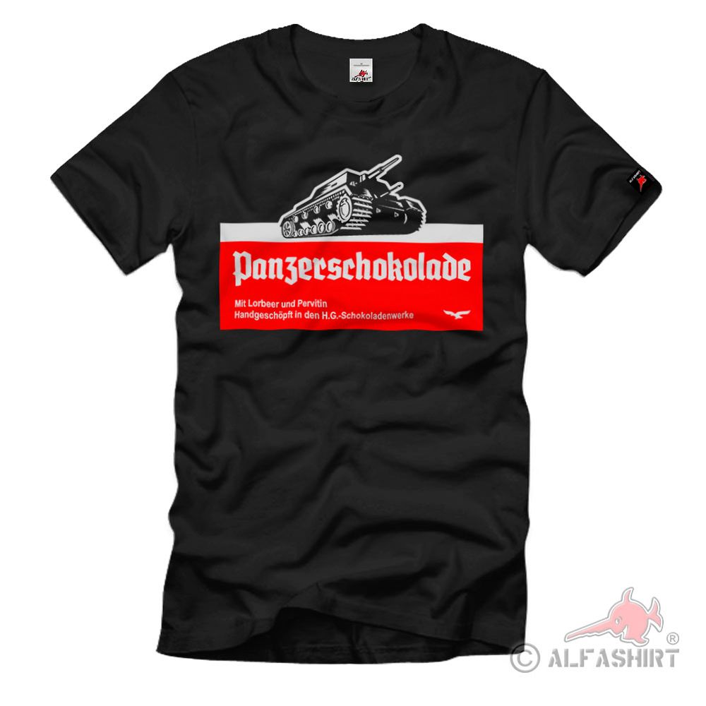 Panzerschokolade Pervitin Schokolade Logo WW2 Soldat Verpflegung T-Shirt#38777