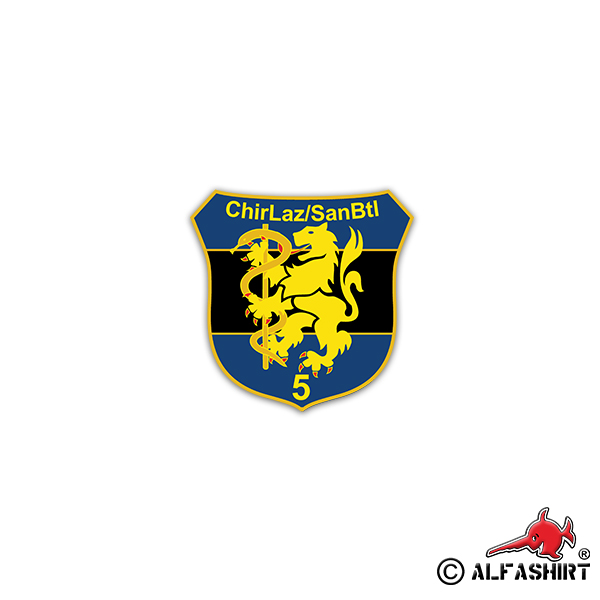 Sticker ChirLaz SanBtl 5 Sanitätsbataillon Lazarett DE 7x7cm # A2329