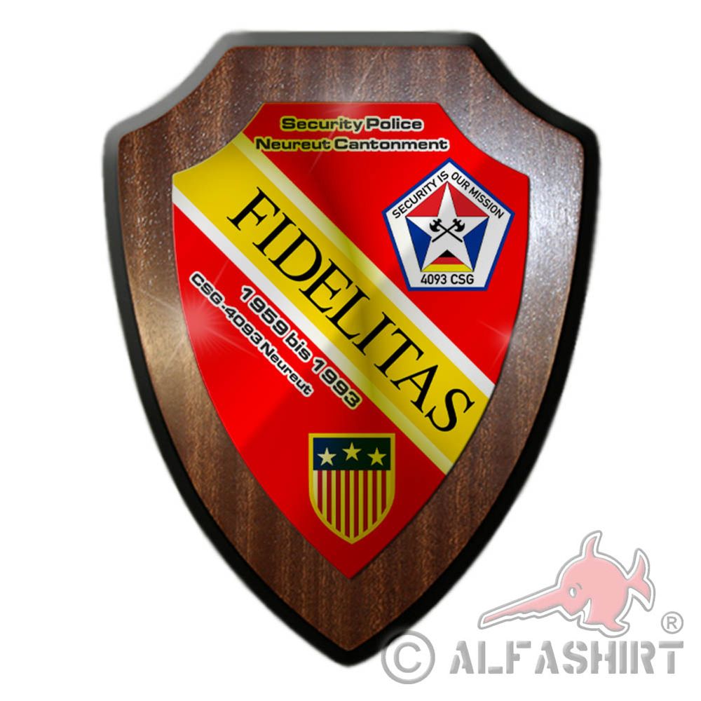 Heraldic shield 4093rd Civilian Support Group Neureut Cantonment Security # 36612