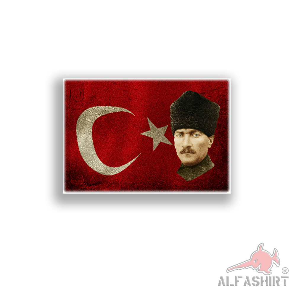 Sticker Mustafa Kemal founder Turkey President Ottoman 10x7cm A2426