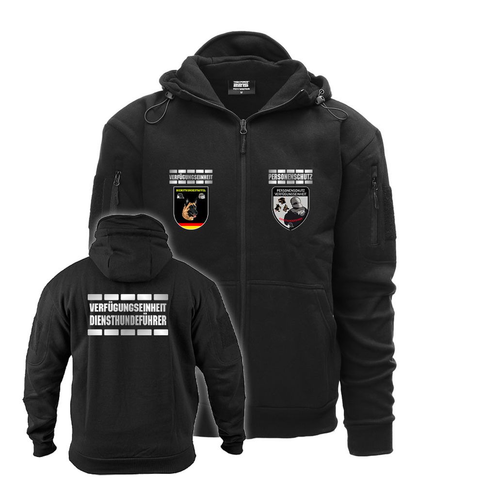 Tactical Hoodie Zipper Verfügungseinheit Diensthundeführer #K03633