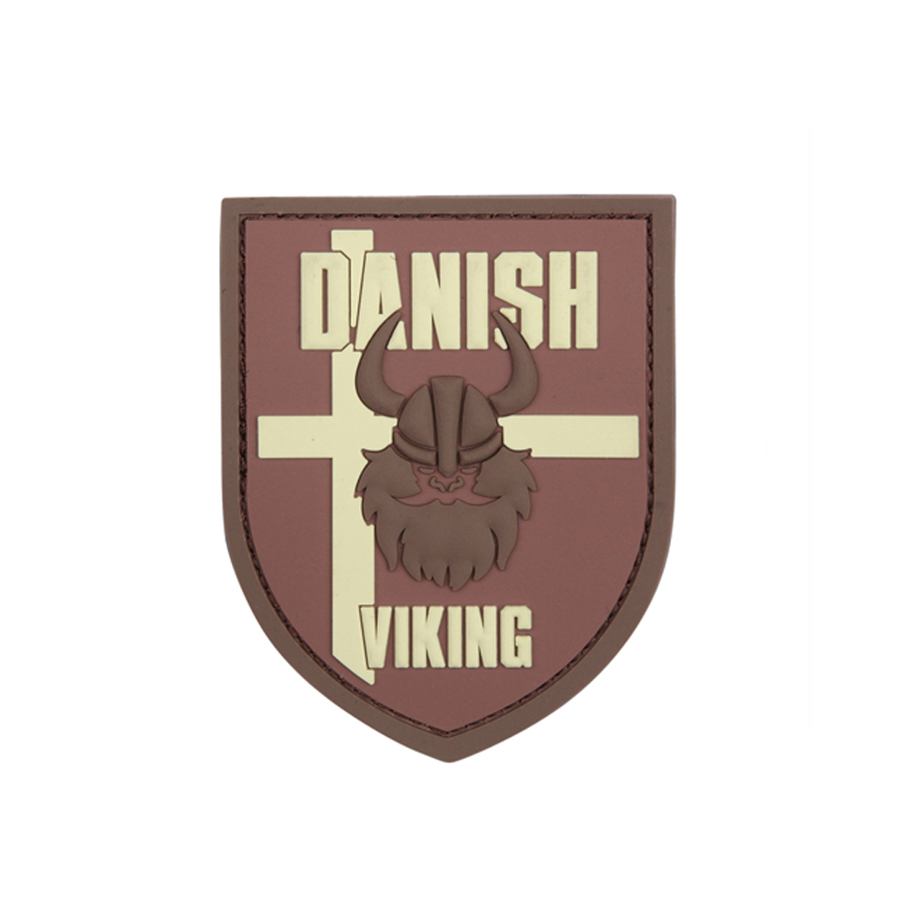 3D Rubber Danish Vikinger Patch Wikinger Landesflagge Airsoft 7  x 8 cm#26944