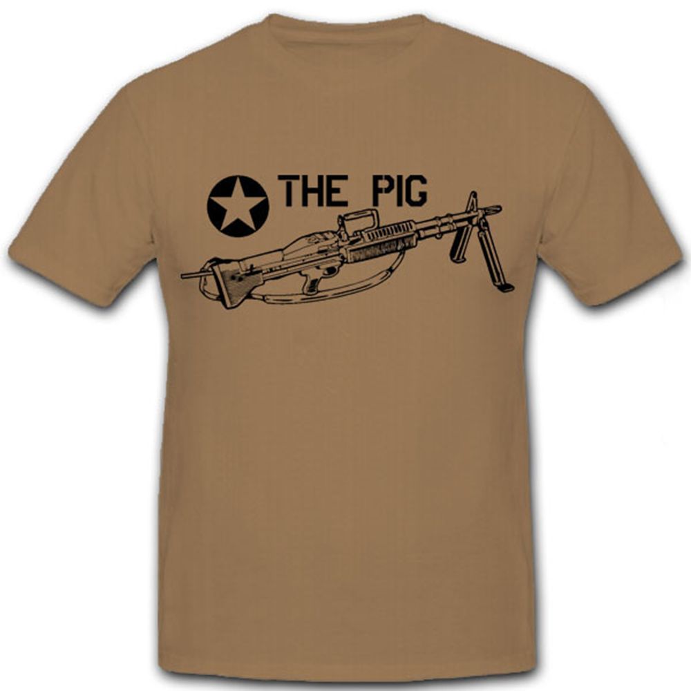 THE PIG Maschinengewehr M MG 60 US Army - T Shirt #7259
