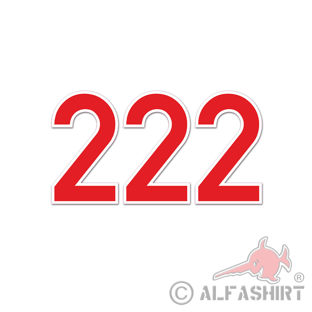 Aufkleber Turmnummer 222 Turm Panzer Tiger Modellbau Decal 22x12cm #A6042