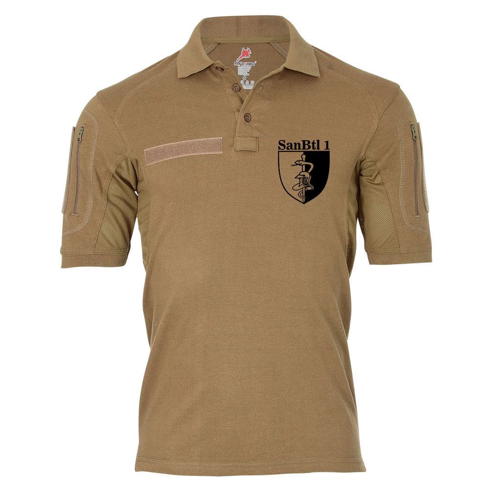 Tactical Poloshirt Alfa - Sanitätsbataillon 1 SanBtl Wappen BW Sanitäter #18969
