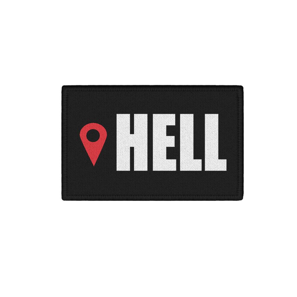 Patch Hell Wohnort Aufenthaltsort Fun Spaß Devil Teufel in mir 7,5x4,5cm #34416