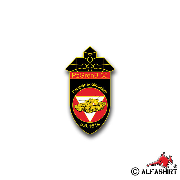 Aufkleber/Sticker PzGrenB 35 Österreich Panzergrenadierbataillon 4x7cm A1594