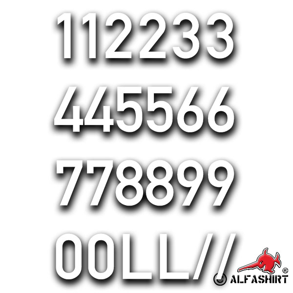 Tactical signs numbers set 123 DIN medium letters Bundeswehr sticker # A656