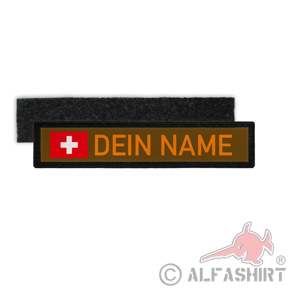 NamensPatch Schweiz  Streifen Schweiz Fahne Einsatz personalisierbar #35900