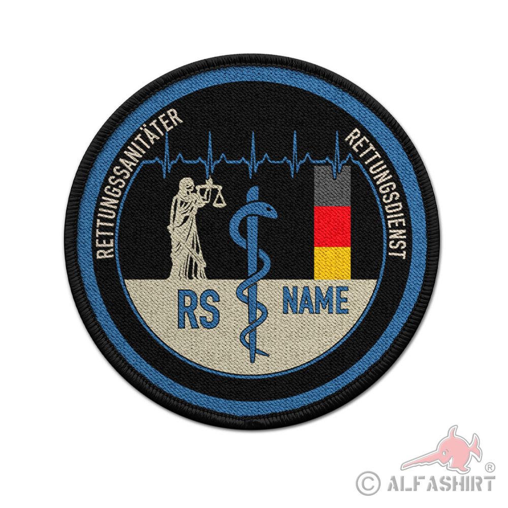 Patch Personalized Paramedic Justice Velcro Uniform RS RettSan #45559